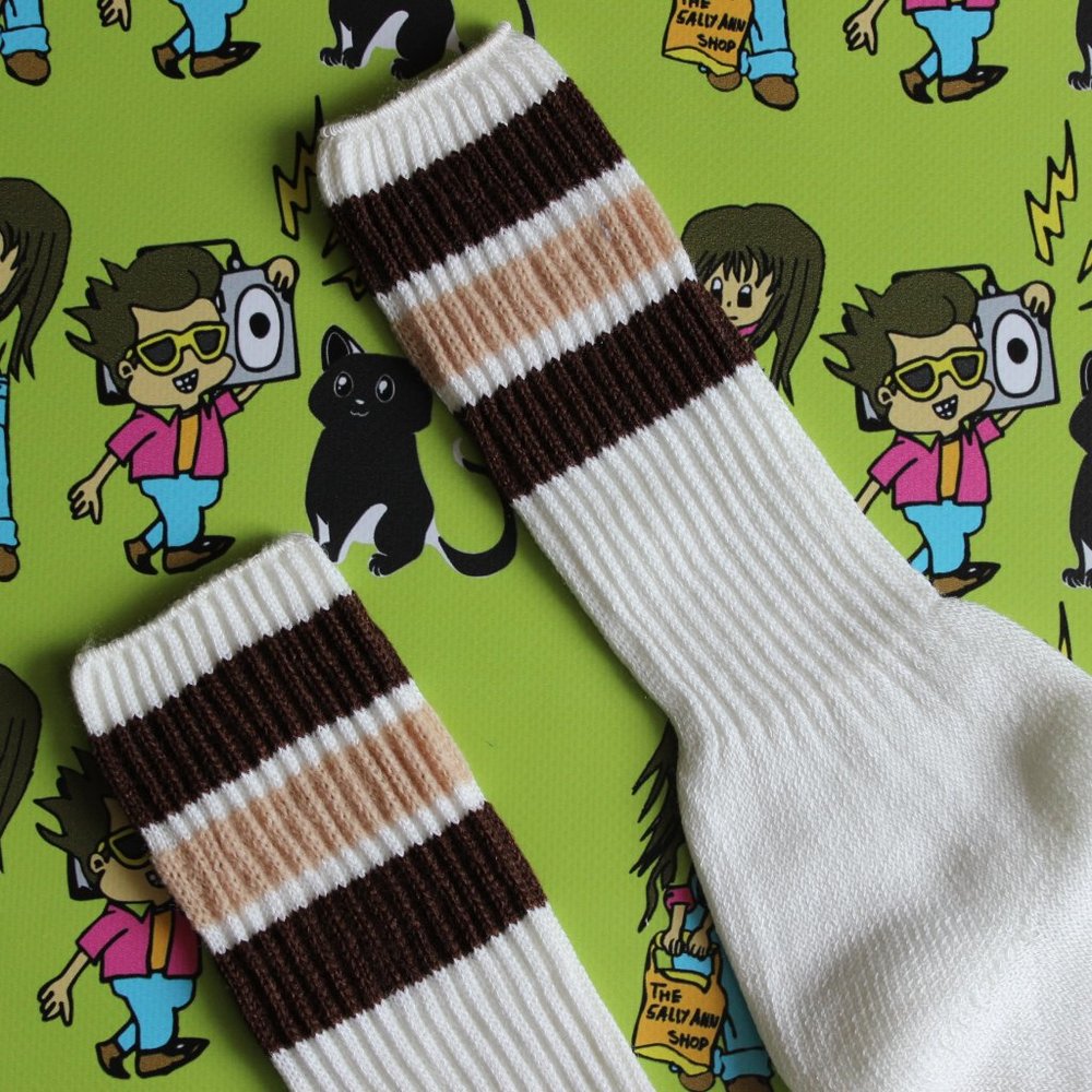 🧦 Vintage Made in Canada Socks 🧦 Brown/Beige - Picture 2 of 7